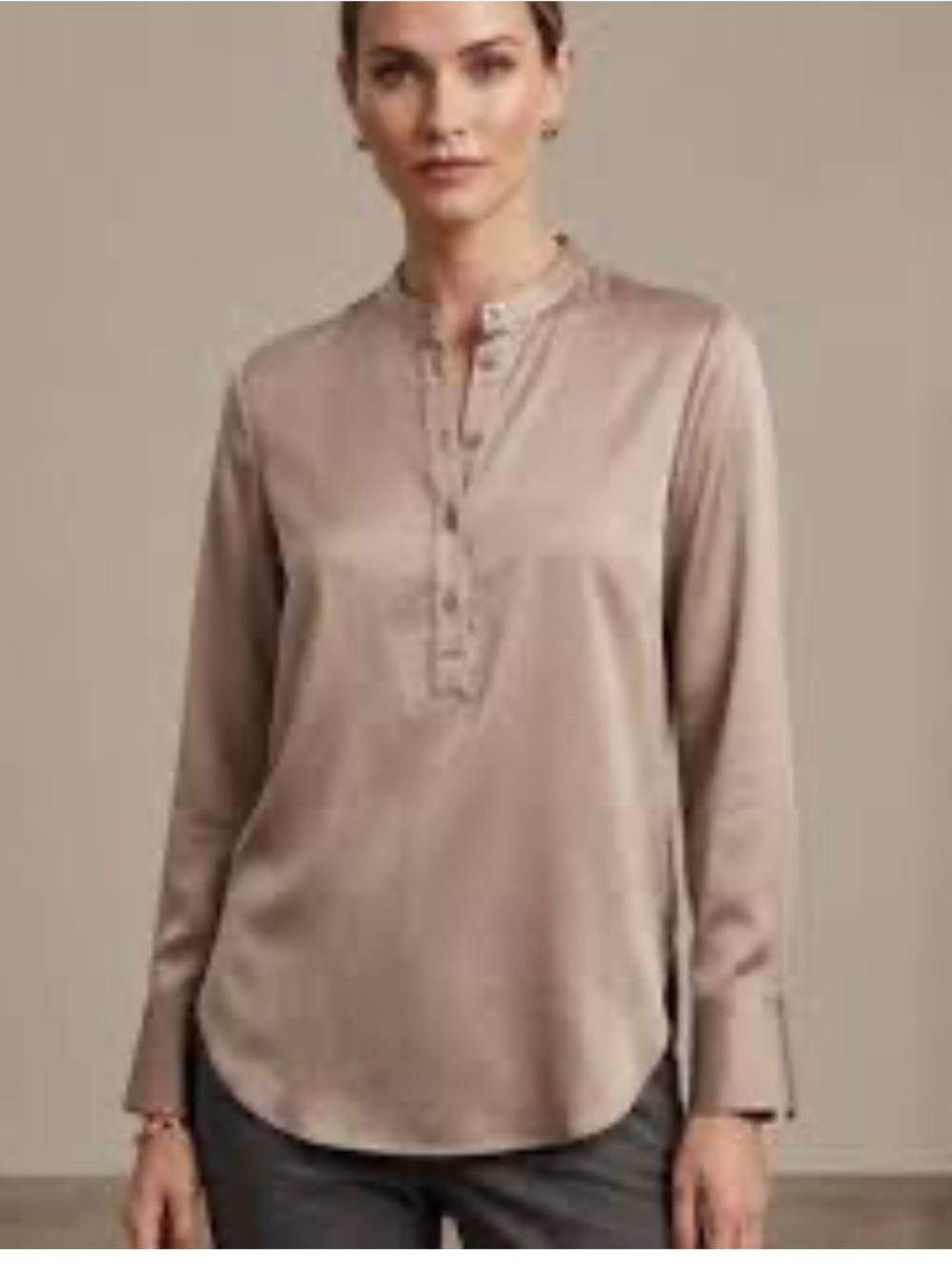 Banana Republic Men's Long-Sleeve Henley in Blush Tan